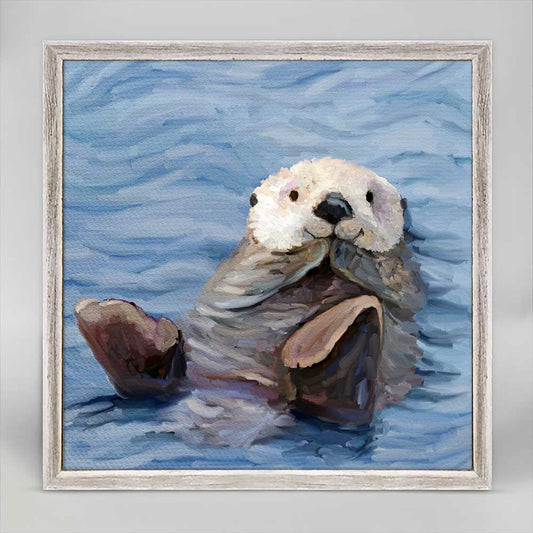 Otter Play 3 Mini Framed Canvas