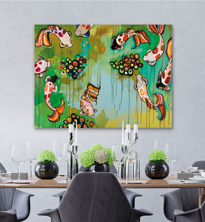 Koi Fish Canvas Wall Art - GreenBox Art