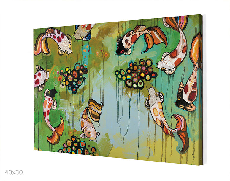 Koi Fish Canvas Wall Art - GreenBox Art