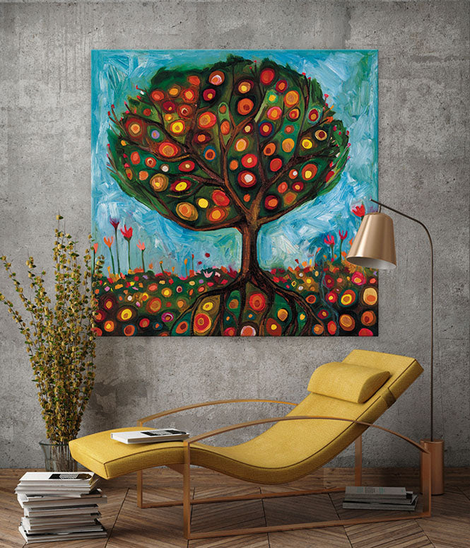 Pomegranate Tree Canvas Wall Art - GreenBox Art