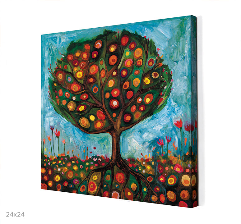 Pomegranate Tree Canvas Wall Art - GreenBox Art