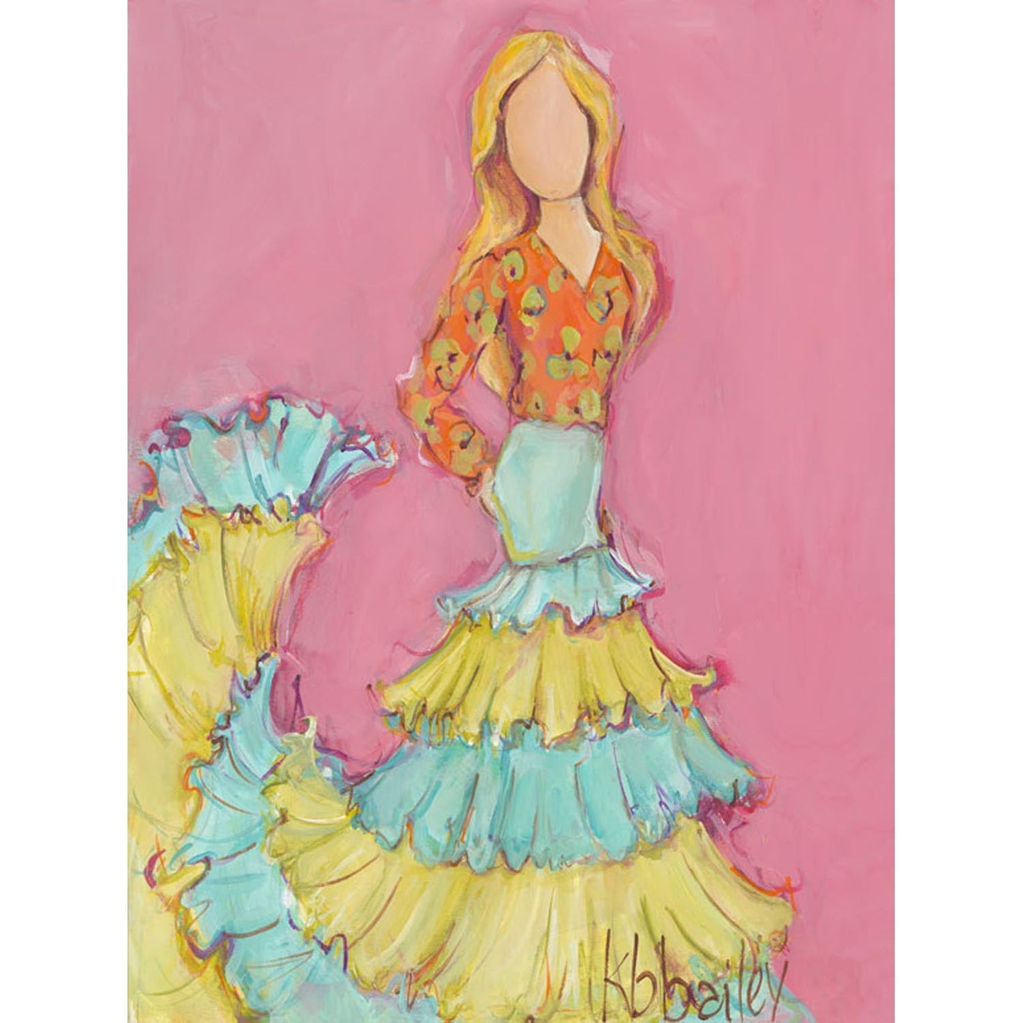 Flamenco Dancer - Blonde Canvas Wall Art - GreenBox Art