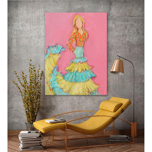 Flamenco Dancer - Blonde Canvas Wall Art - GreenBox Art