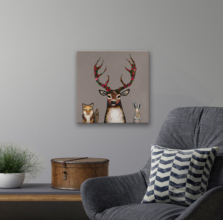 Fox, Buck & Hare Canvas Wall Art - GreenBox Art